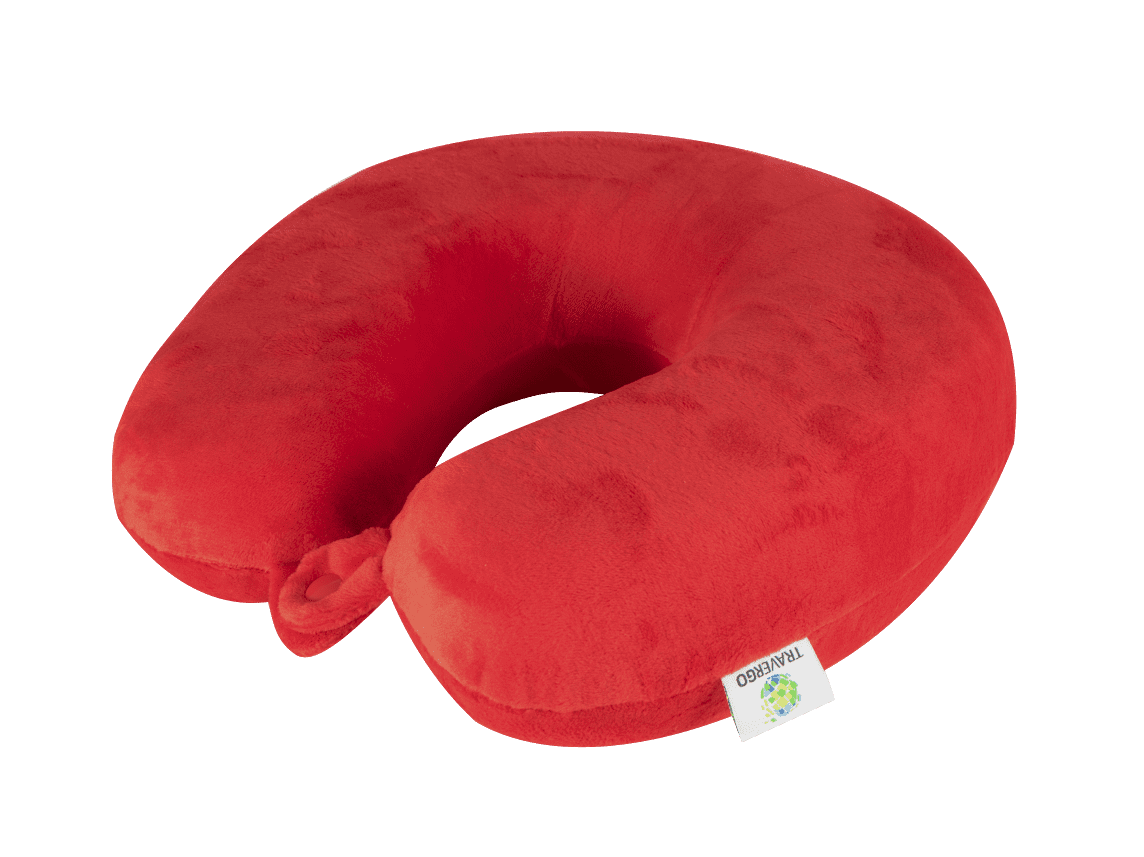 Memory Foam Travel Neck Pillow Plush Covering TR1060RD