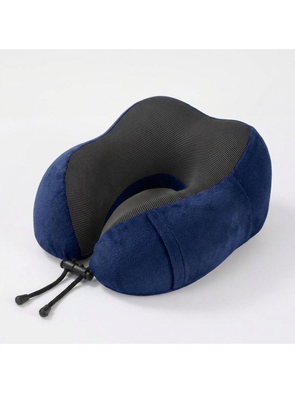 Memory Foam Travel Neck Pillow, U-Shaped Support Pillow with Eye Mask Earplugs Storage Bag for Airplane Car Train Sleep