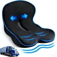 thumbnail image 1 of Memory Foam Truck Seat Cushion - L Shaped Ergonomic Design for Lower Back & Tailbone Support, Long Drive Comfort for Semi Truck, Car, Office Chair, 1 of 7