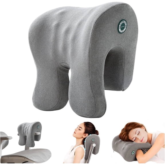 Memory Foam U-Shape Headrest & Desk Cushion for Office Chairs Neck Support, Armrest Pad, and Power Nap Pillow