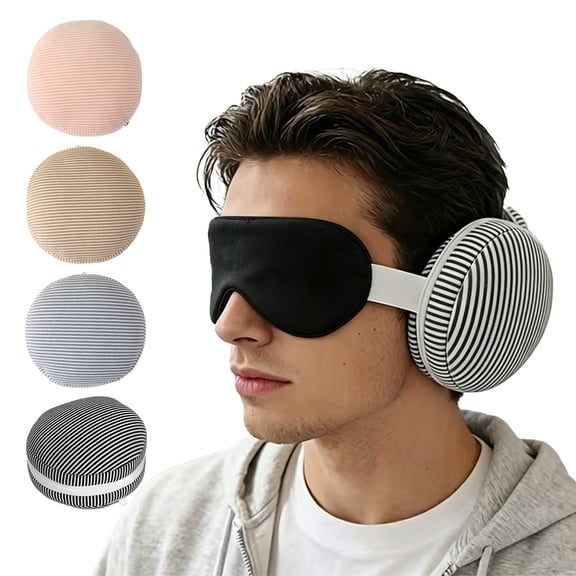 Memory Foam U Shaped Neck Pillow with Eye Mask, 2 In 1 Portable Ergonomic Travel Pillow Light Blocking Sleep Mask for Airplane Car Office Home Nap
