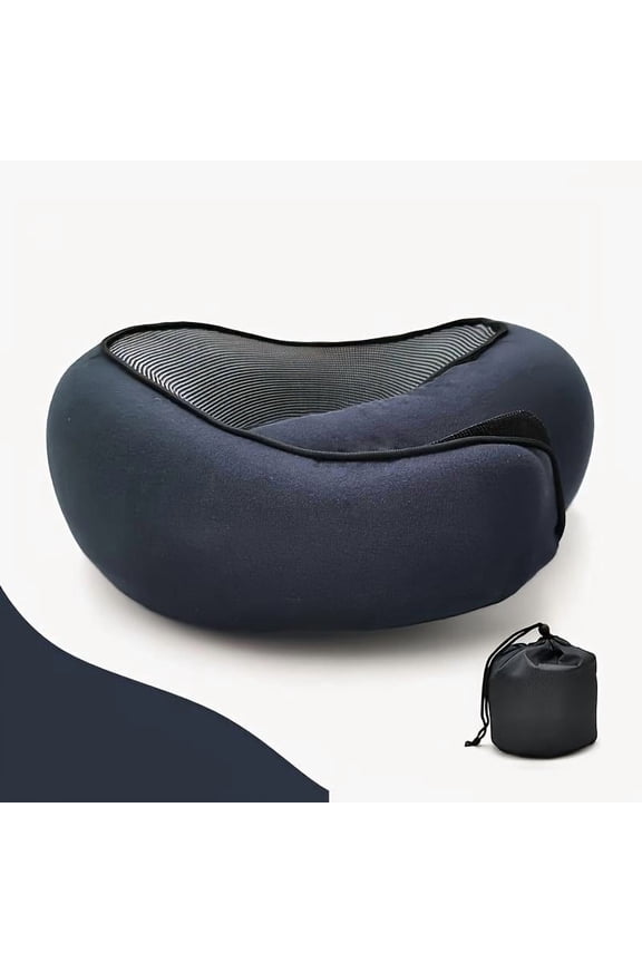 Memory Foam U-Shaped Travel Pillow, Cover, Portable Neck Support for Airplane, Car, Office - Spot-Clean, 30-Stick Fine, Plain Weave, Sanded Craftsmanship, Neck Cushion with Anti-Stick Design