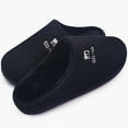 thumbnail image 1 of Memory Foam Waffle Slippers for Women and Men Soft Warm House Shoes Indoor/Outdoor Anti-skid Sole, Black 38/39, 1 of 7