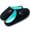 thumbnail image 1 of Memory Foam Waffle Slippers for Women and Men Soft Warm House Shoes Indoor/Outdoor Anti-skid Sole, BlackBlue 42/43, 1 of 7
