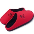 thumbnail image 1 of Memory Foam Waffle Slippers for Women and Men Soft Warm House Shoes Indoor/Outdoor Anti-skid Sole, RedBlack 44/45, 1 of 7