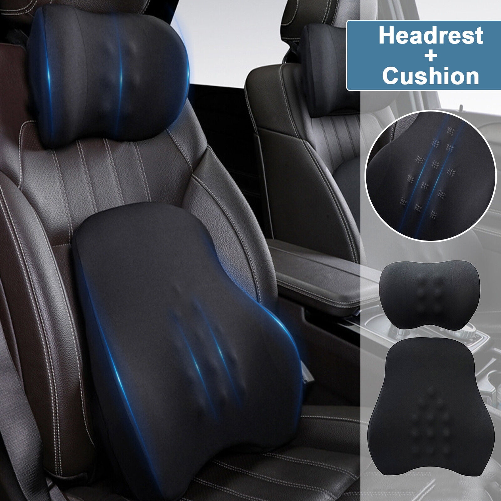 Memory Foam Waist Lumbar Back Support + Pillow For Nissan Altima Rogue