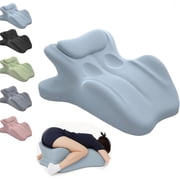 Memory Foam Wedge Pillow, Reading Pillow 27  Angled Ergonomic Positioning Pillow, Contoured Back & Neck Support, Multi-Functional Body Pillow with Removable Cover