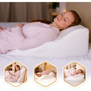 Memory Foam Wedge Pillow for Sleeping - Unique Curved Design - Incline Post Surgery Pillow - Acid Reflux, Heartburn, GERD, Snoring - Washable Cover
