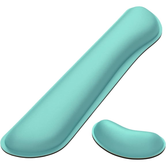Memory Foam Wrist Rest for Computer Keyboard,Mouse,Ergonomic Design for Typing Pain Relief,Desk Pads Support Hand and Arm,Mousepad Rests,Stain Resistant,2 Piece Pad