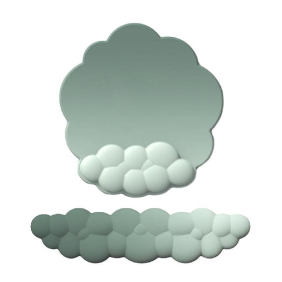 Memory Foam Wrist Rest Pad Cloud Pattern Soft Memory Foam PU Mousepad 1 Set