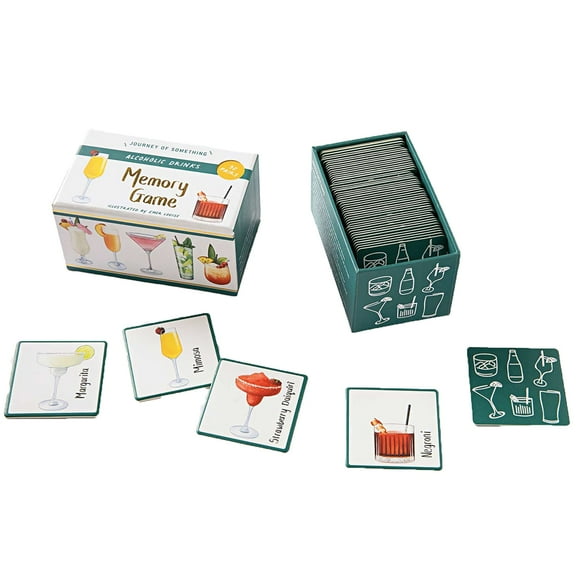 Journey of Something: Alcoholic Drinks Memory Game - Adults Party Game, Boozy Set Matching, 30 Pairs of Cocktail-Themed Cards, Ages 14+, 2+ Players