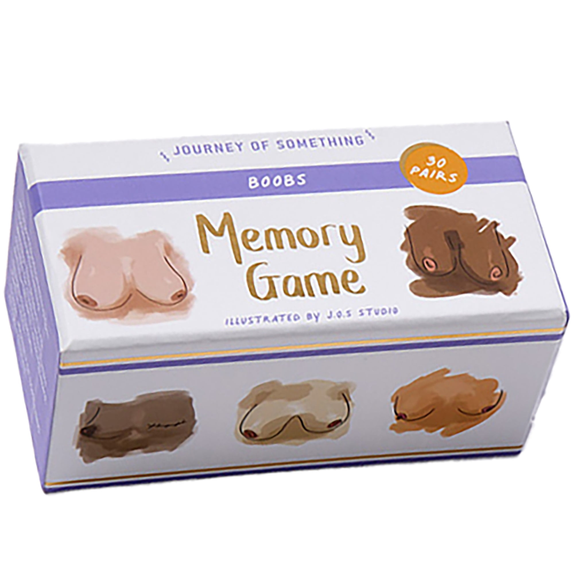 Journey of Something: Boobs Memory Game - Stylish Adults Party Game, Fun & Unique Set Matching, 30 Pairs of Body-Positive Cards, Ages 14+, 2+ Players