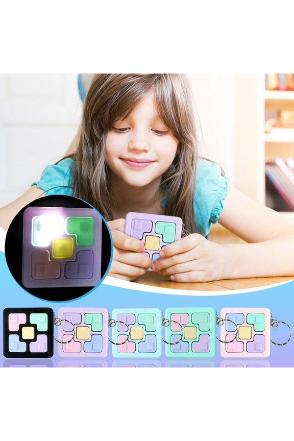 Memory Game Keychain, LED Electronic Handheld Puzzle Toy With Light Up Buttons, Boosts Focus Recall Coordination And Fast Response, Pocket Brain Game for Office Travel Adults Teens Daily Use