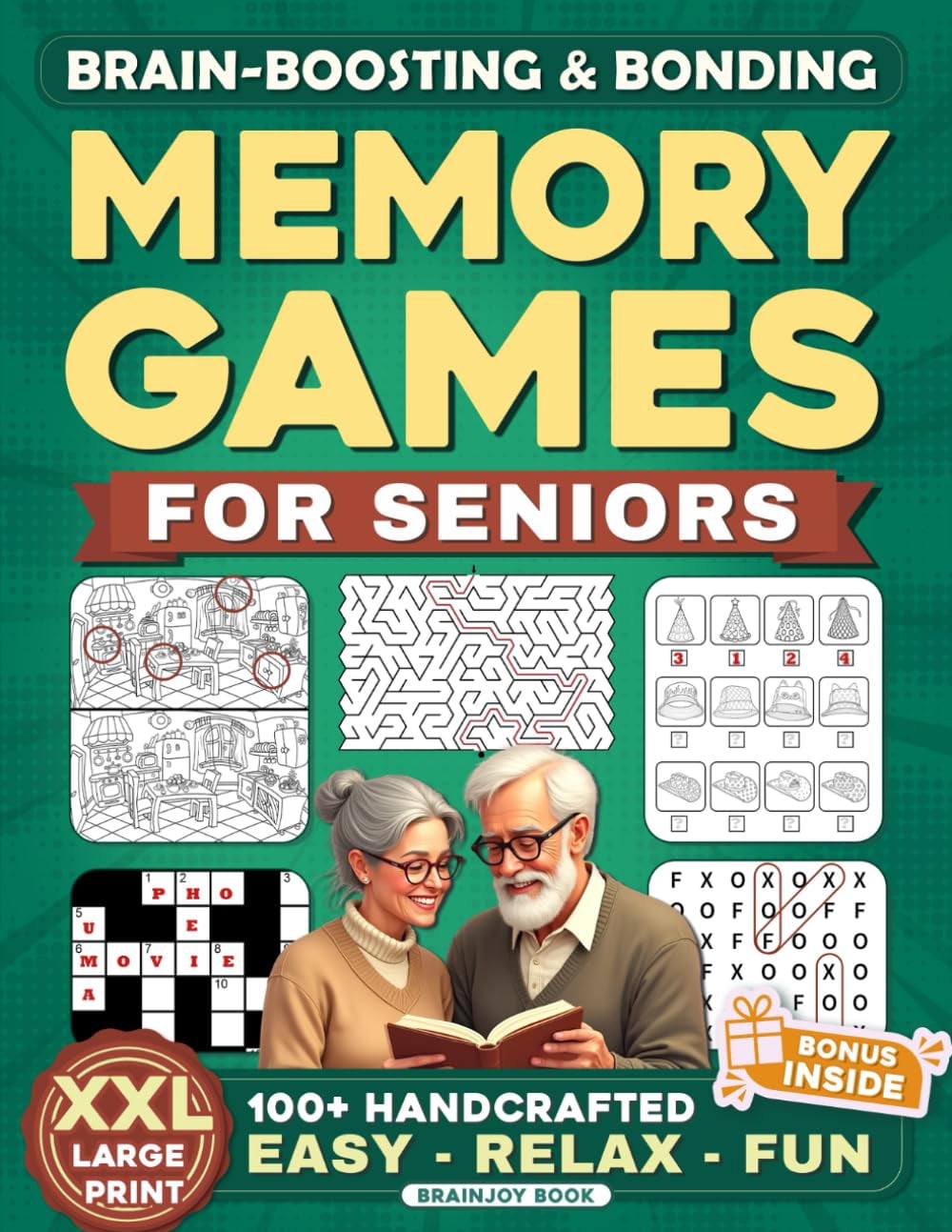 Memory Games for Seniors: Brain Boosting & Bonding Adult Activity Books XXL (Spiral Bound)