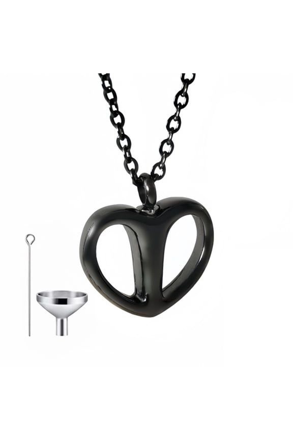 Memory Heart Pendants Necklace Women Heart Keepsakes Necklace Elegant Heart Cremation Necklace Forever Encapsulated