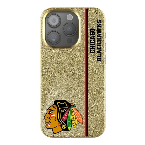 Keyscaper Gold Chicago Blackhawks Sidebar Bling iPhone Case