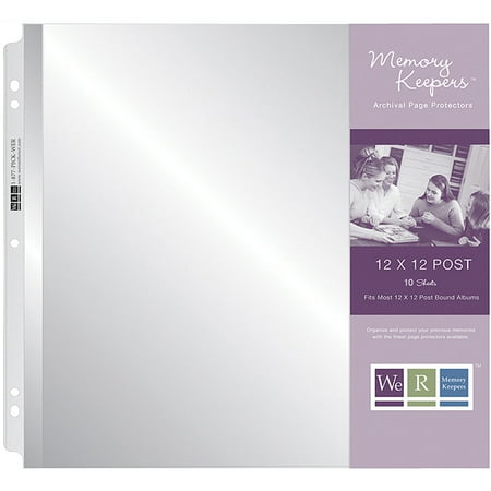 Memory Keepers Clear Post Page Protectors, 12 x 12 inches, 10 Piece