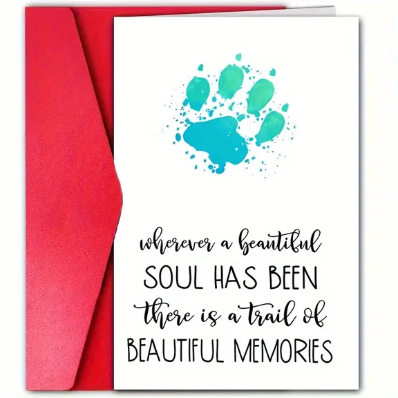 Memory Keepsake Card - "Wherever a Beautiful Soul Has Been" Greeting Card with Envelope - Perfect for Sympathy, Remembrance, or Pet Loss