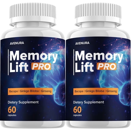 Memory Lift Pro Brain Supplement Capsules – MemoryLift Pro All Natural Memory Focus Pills, 2 Pack, 120 Capsules