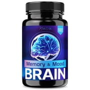 Memory & Mood Brain Capsules   Clean Daily Formula with Ingredients to Help Support Concentration, Cognitive Recall & Everyday Focus | Just 2 Easy-to-Swallow Pills a Day 60 Capsules