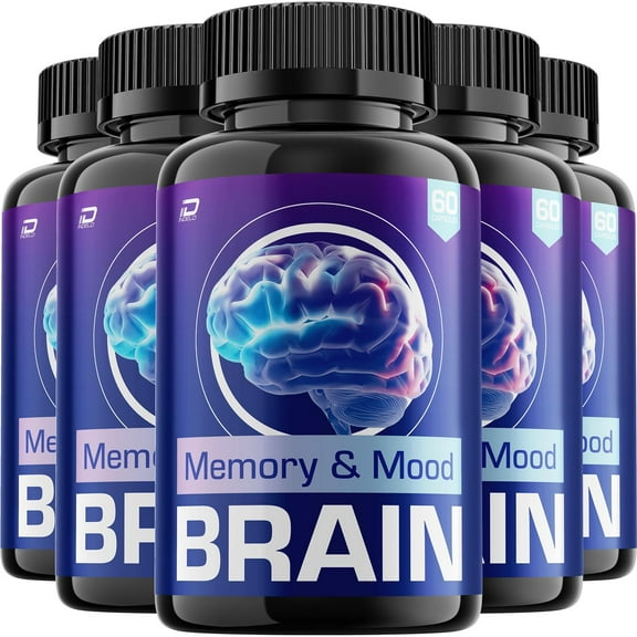 Memory Mood Supplement Capsules – Memory and Mood Natural Blend Memory Focus, 5 Pack, 300 Capsules