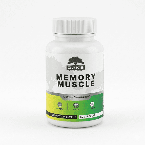 Memory Muscle, Premium Memory Support Supplement with Nootropics for Enhanced Focus & Mental Clarity - Featuring B12 for an Added Energy Boost