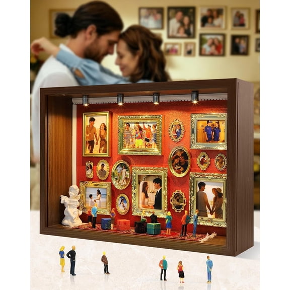 Memory Museum Kit Mini Picture Frame Shadow Box 9133.3", Romantic for Her, Warm Pet Memorial, Personalized Gift for Woman, Wedding, Birthday, Mother, Graduation, Christmas