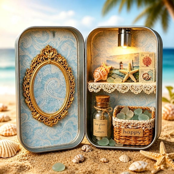 Memory Museum Kit Mini Picture Frame Shadow Box,Mini Vintage Picture Frames DIY Table Decoration,Personalized Memory Display for Anniversary, Miniature Scene, Cabinet, Bookshelf, Home Decor