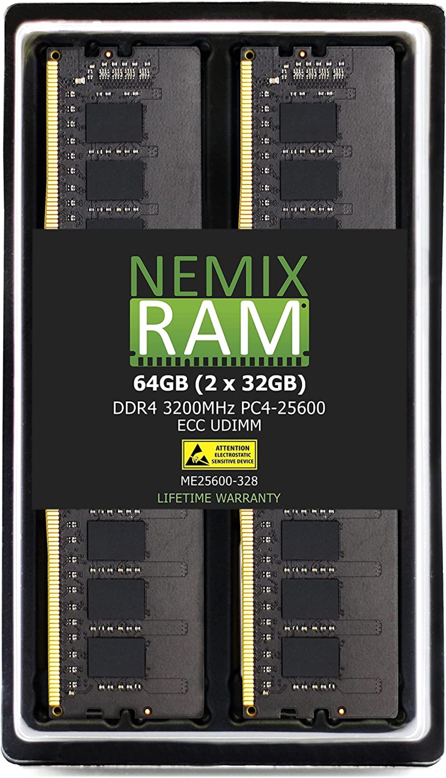 memory NEMIX RAM 64GB 2x32GB DDR4-3200 PC4-25600 2Rx8 ECC Unbuffered Memory