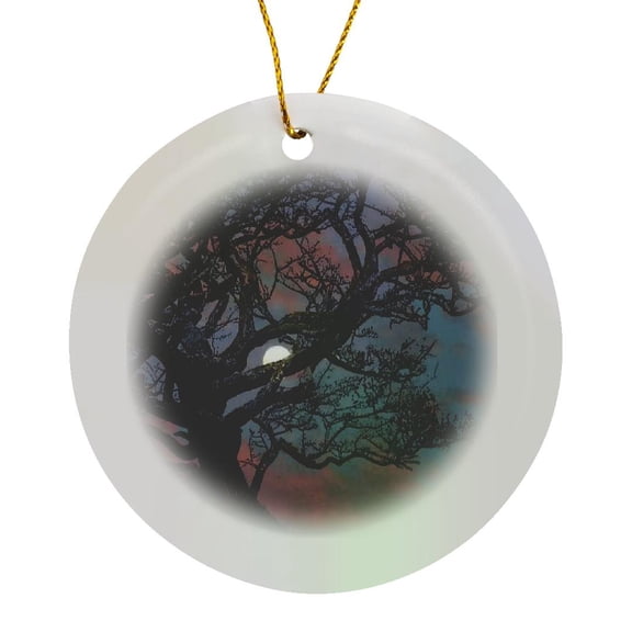 3drose, Memory of the Moon, Circle Porcelain Ornament