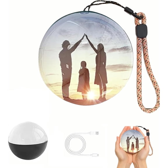 Memory Orb, 2025 New Personalized 3D Ultrasound Video Orb, 2.7in Led Crystal Ball Video Player, Uploadable Videos & Photos, Gift for Anniversary, Birthday, Christmas