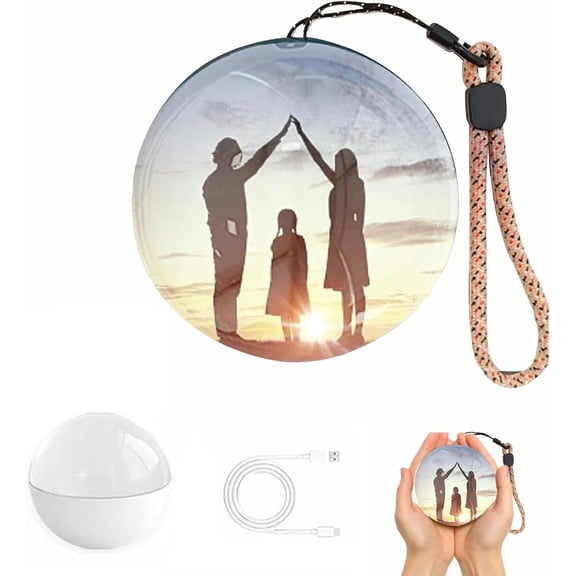 Memory Orb, 2025 New Personalized 3D Ultrasound Video Orb, 2.7in Led Crystal Ball Video Player, Uploadable Videos & Photos, Gift for Anniversary, Birthday, Christmas