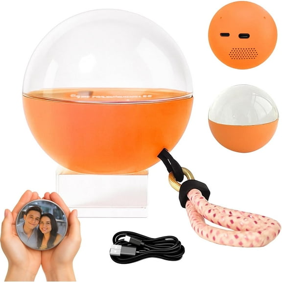 Memory Orb Ball, Core Memory Orb Custom Video Sphere - Hang All Your Memories, Memory Lamp Orb Save All of Your Core Memories on This, Customizable Christmas Ornament Decoration (White, APP)