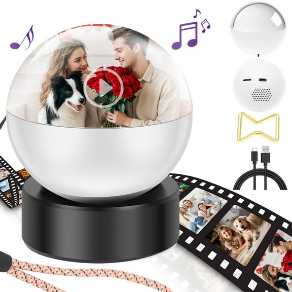 Memory Orb Ball Video Player 2.7 Inch Portable Memory Crystal Ball Video Player with Sound and Lanyard for Birthday Present