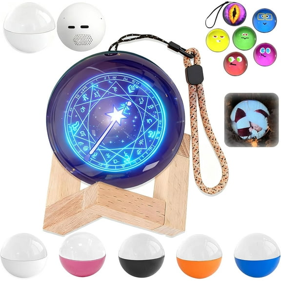 Memory Orb Custom Video Sphere, Upgraded 2.7" Crystal Ball Video Player Memory Orb Lamp, Personalized Uploadable Videos & Photos Video Gift
