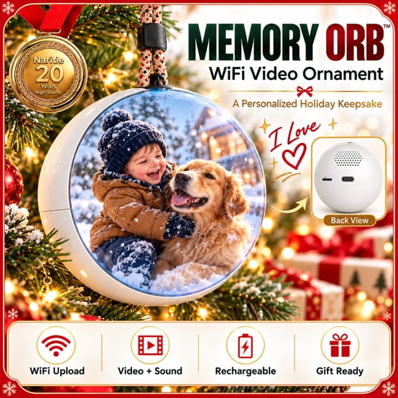 Memory Orb Video Ornament, WiFi Crystal Ball Video Player, Dream Sphere, Christmas Gift