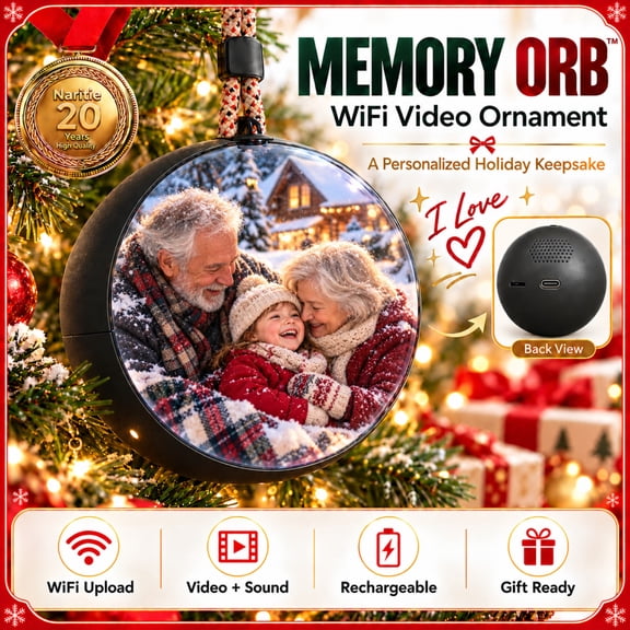 Memory Orb Video Ornament, WiFi Crystal Ball Video Player, Dream Sphere, Christmas Gift