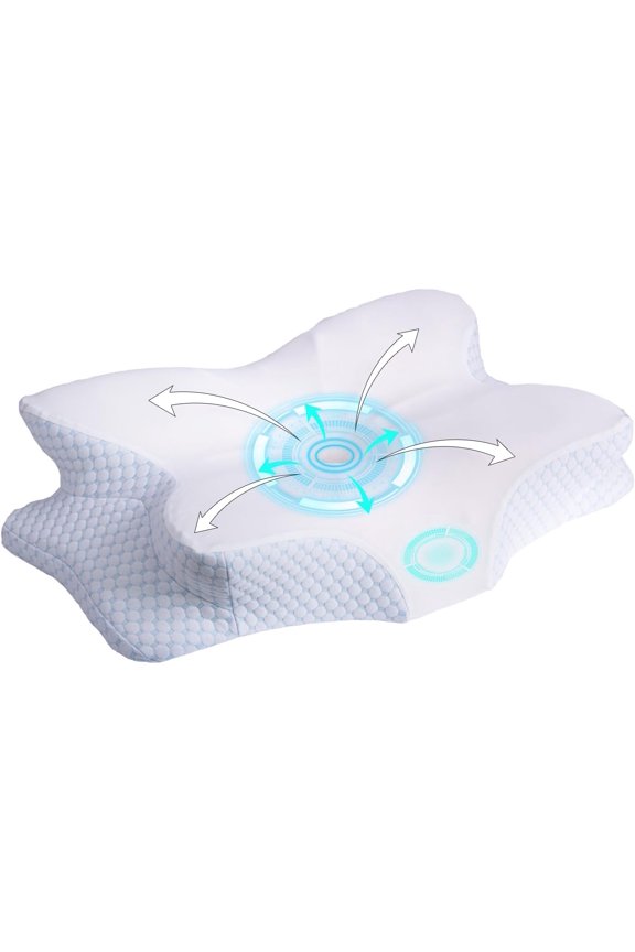 Memory Pillows, Pillow for , Bed Pillow for Sleeping, Pillow for Side, , Sleeper with Pillowcase, Side Sleeper Pillows for (Blue, White)