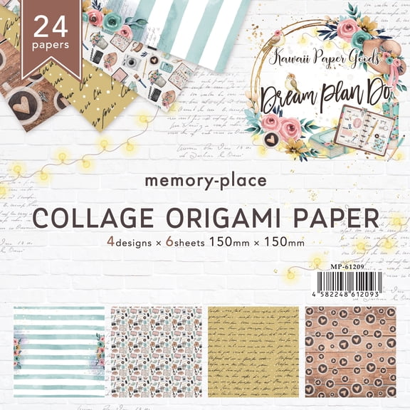 Memory Place Collage Origami Paper 6"X6" 24/Pkg-Dream Plan Do