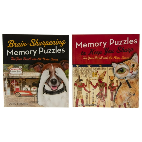 Memory Puzzles: Test Your Recall with 80 Photo Games, Set of 2 Books