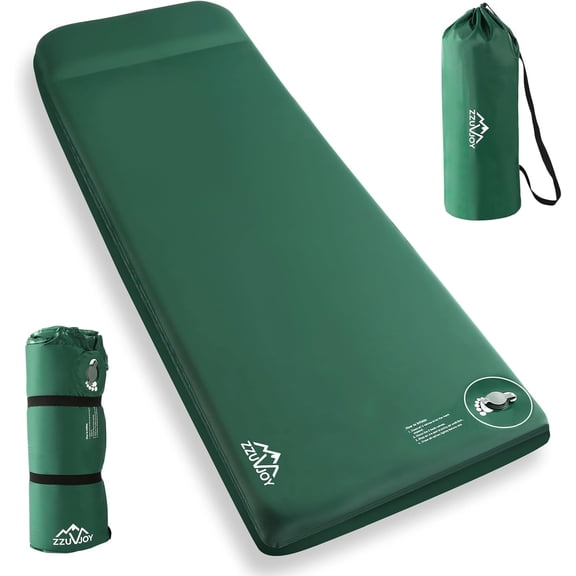 Memory Sleeping Pad, 3.1" Ultra-Thick Foam Sleeping Mats for Camping, 9.5 R-Value Insulated Self Inflating Sleeping Pad with Pillow, Camping Mattress Pad for Car Travel Tent