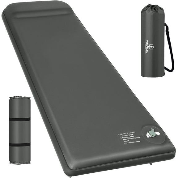 Memory Sleeping Pad, 3.1" Ultra-Thick Foam Sleeping Mats for Camping, Easy Inflate&Deflate,9.5 R-Value Insulated Camping Mattress Pad with Pillow, for Car Travel Tent