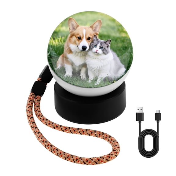 Adifare Memory Sphere Lamp 2.7" Personalized 3D Memory Orb Lamp ° Wide Angle Video Player Ball with Base for Home Travel Trip