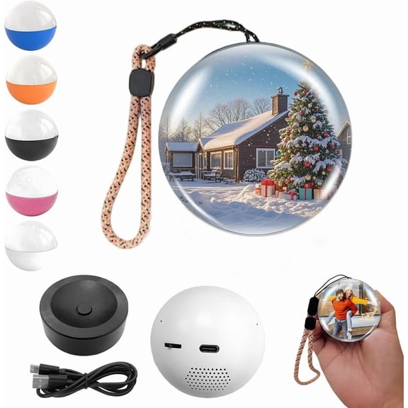 Memory Sphere Lamp, 2026 Upgraded Christmas Crystal Ball Video Player Memory Orb Lamp, 3D Personalized Uploadable Videos & Photos Gift for Christmas Couples Friends Anniversary Birthday (White)