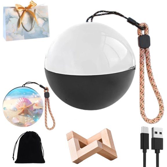 Memory Sphere Lamp, Personalized 3D Memory Orb Lamp, Memory Orb Video Crystal Ball,2.7" Memorys Sphere Lamps Video, for Bedroom, Living Room, Home Decor, Holiday & Birthday Gifts