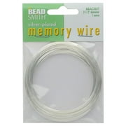 Memory Wire, Bracelet Round Size Large 2.50 Inch Diameter, 45 Loops, Silver Plated
