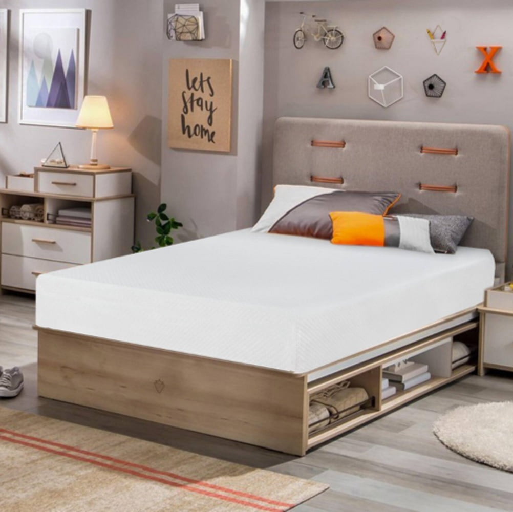 MEM-8T138-White Twin Gel Memory Foam Mattress Medium Firm 8 in. Bed-in-a-Box Mattress