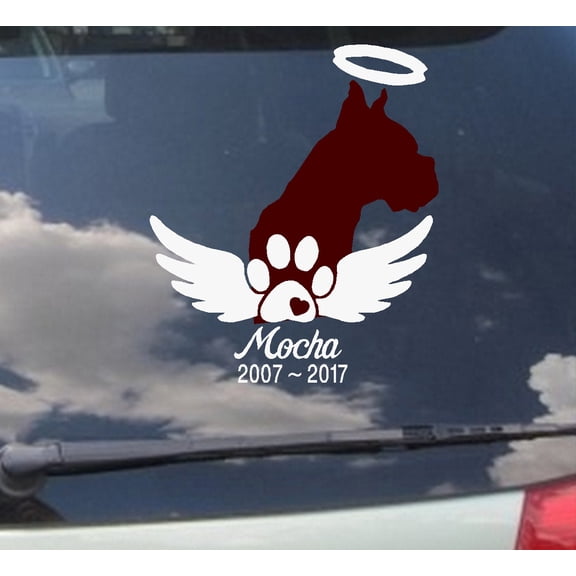 Memory of Decal : Custom Dog/Name/Date Boxer: 7" x 7"