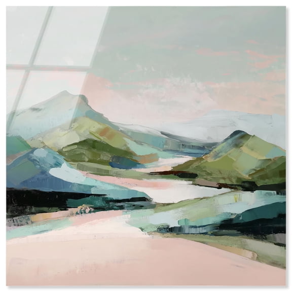 Memory of a Mountain I Acrylic Print Green Wall Decor by Art Remedy, Ready to Hang, 12 x 12