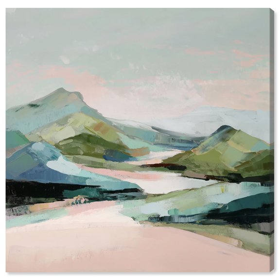 Memory of a Mountain I Canvas Print Green Wall Decor by Art Remedy, Gallery Wrapped, 30 x 30